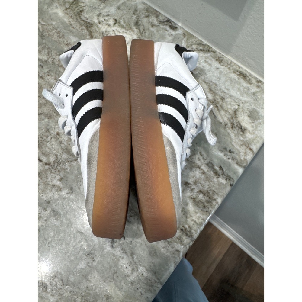 Womens Adidas Sambae Sneaker White Black size 9 classic timeless leather - Picture 5 of 10